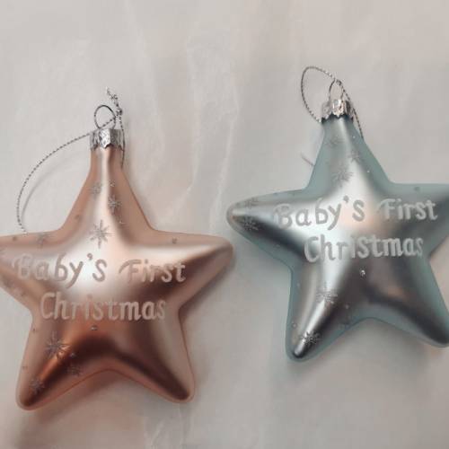 Doiron's Christmas Store -  Baby's First Glass Star Hanging Ornament